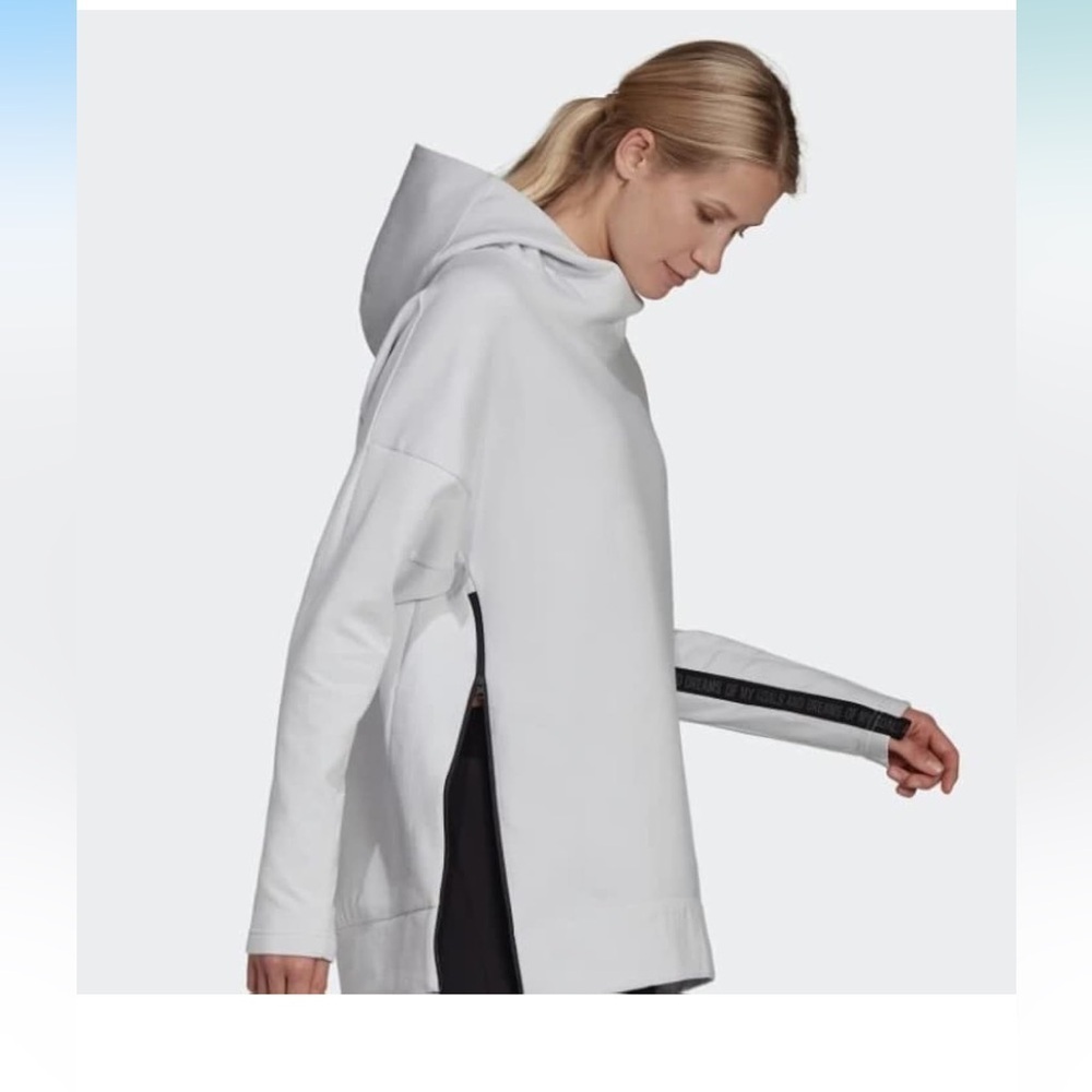 Adidas White Hoodie with Black Accents